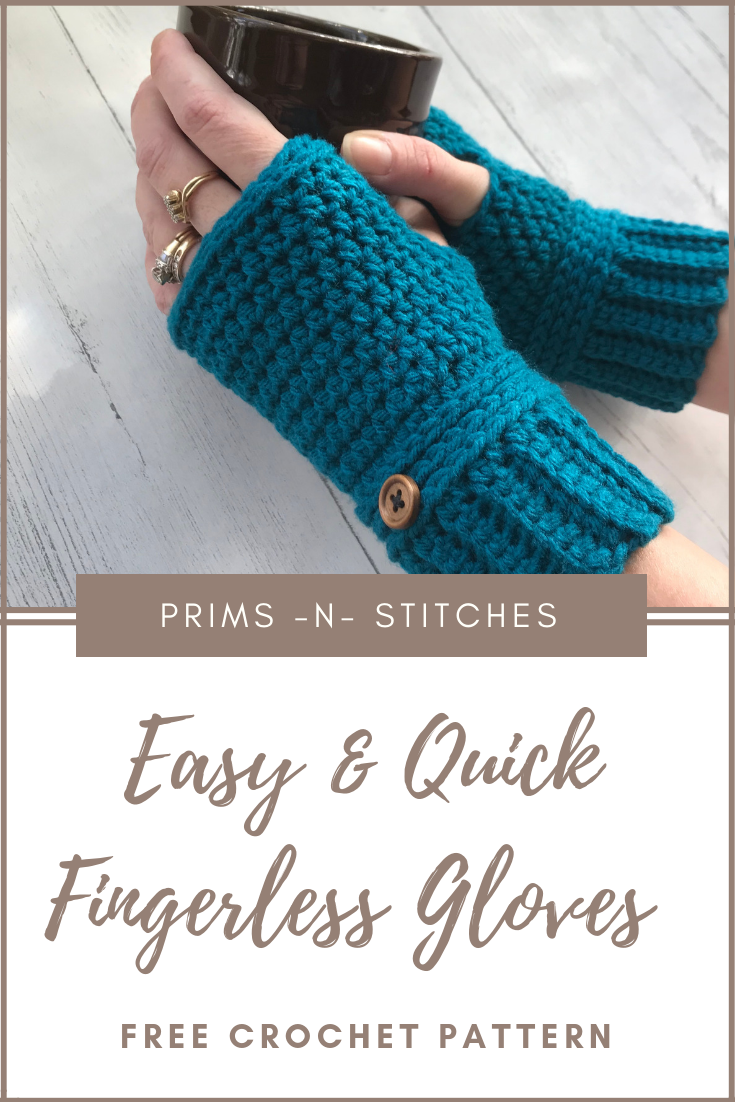 Easy and Quick Fingerless Gloves – Prims -N- Stitches